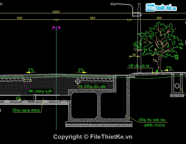 đường nội thị,mẫu đường,đường rộng 20 m dạng 3